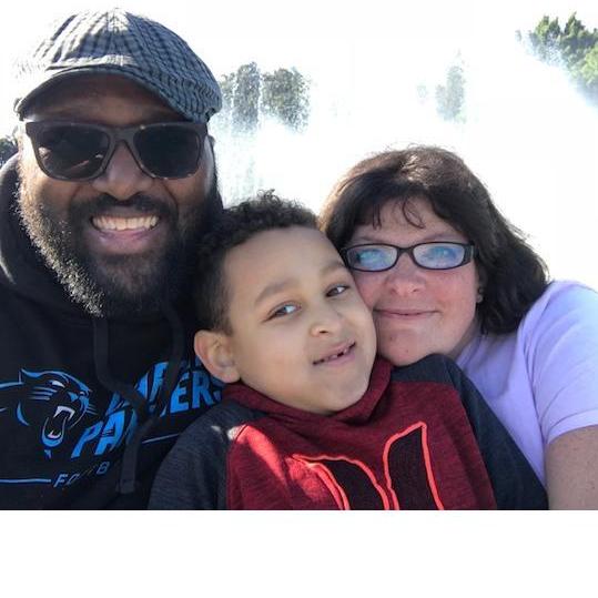 This was taken in March 2018.  It was at Exposition Park in the rose garden.  Its the first picture of the three of us together.