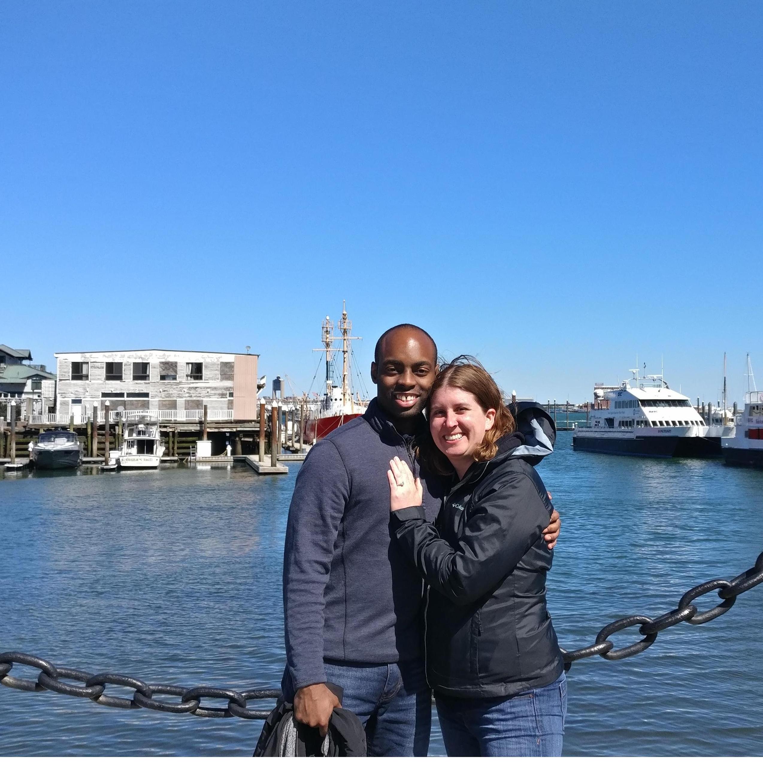 Boston Harbor during our engagement trip!