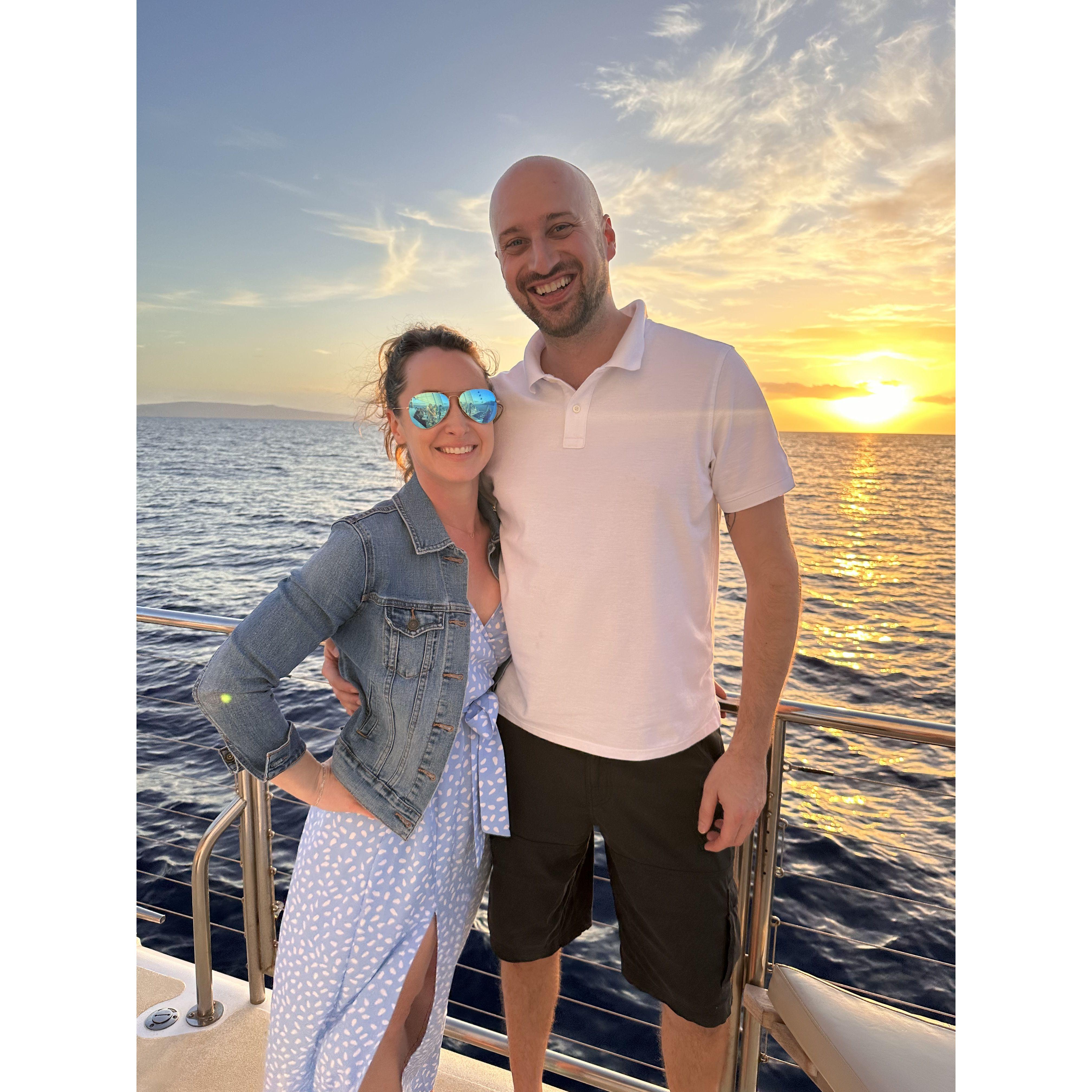 Sunset Cruise in Hawaii. Babymoon!