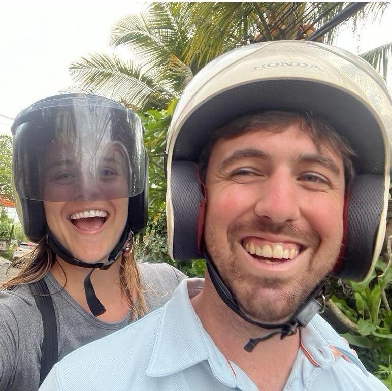 Driving a motorbike in Bali