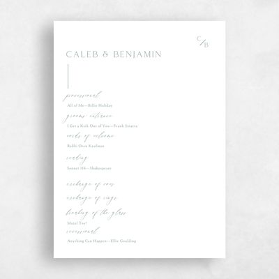 White Simple Wedding Program - Merick