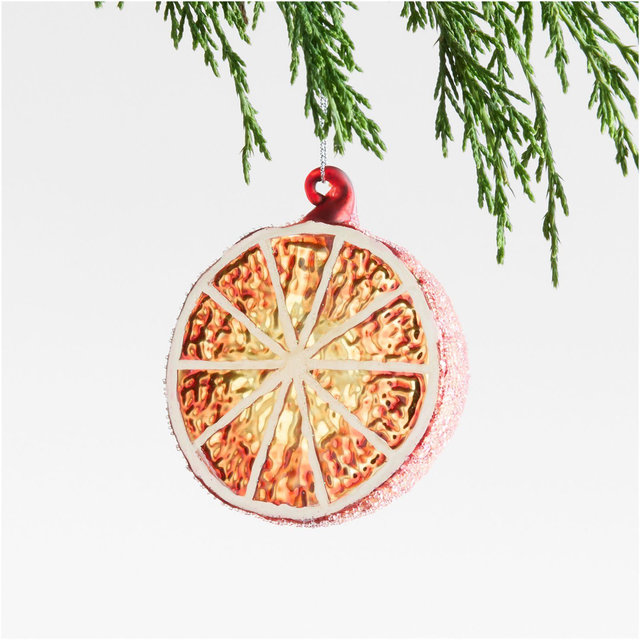 Orange Glass Christmas Tree Ornament