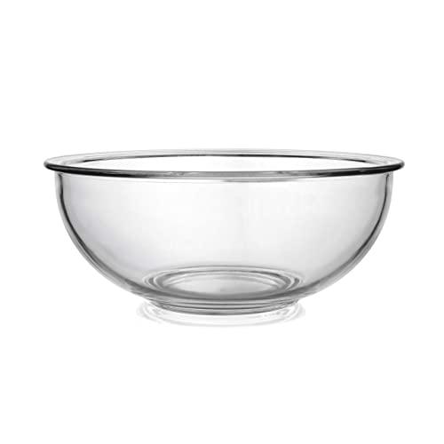 Bovado USA Glass Bowl for Storage, Mixing, Serving - Clear, Dishwasher, Freezer & Oven Safe Glass, Easy-Clean, 4 QT