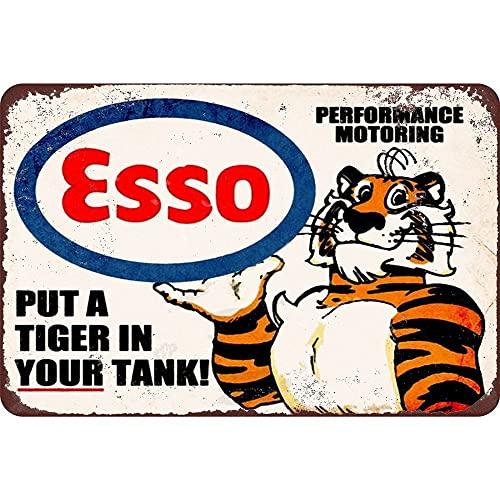 Esso Put a Tiger in Your Tank, Clemson Metal Tin Sign, Wall Decorative Garage Sign 12" x 8" By Mega-Deal