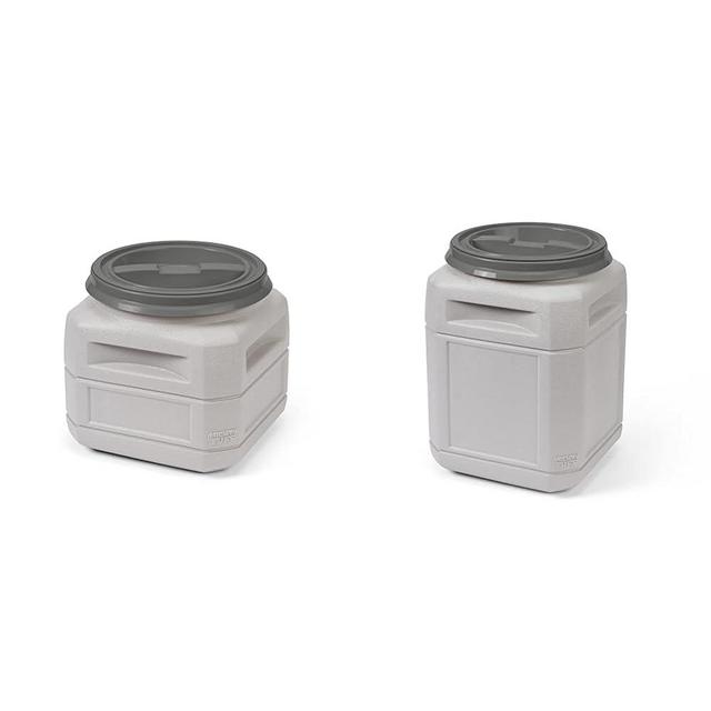 Mighty Tuff 6 Gallon/up to 24 Pound Pet Food Storage Container with 1 Cup Measurement Scoop & 10 Gallon/up to 40 Pound Pet Food Storage Container with 1 Cup Measurement Scoop