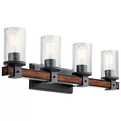 Kichler Barrington 4-Light Black Rustic Vanity Light Bar