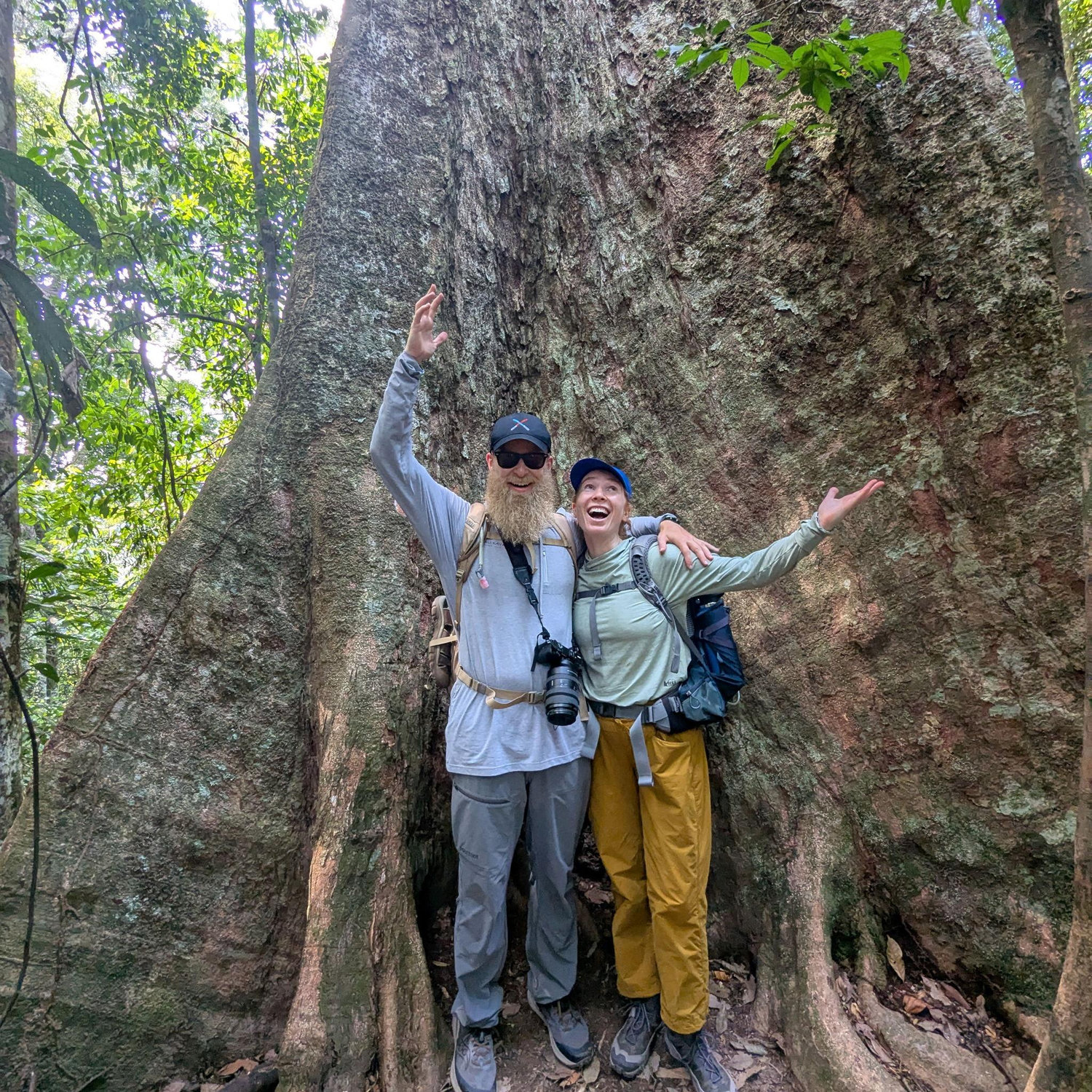 Our love is big, but we look pretty small compared to the trees in the jungle in North Sumatra in Indonesia. We spent two wonderful weeks there with Louis-Marin (PC's brother) and Pauline.