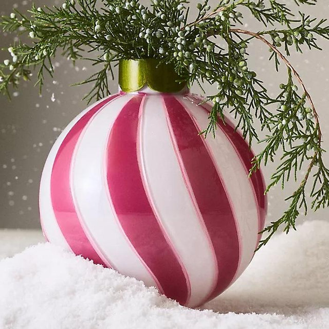 Holiday Round Ornament Vase