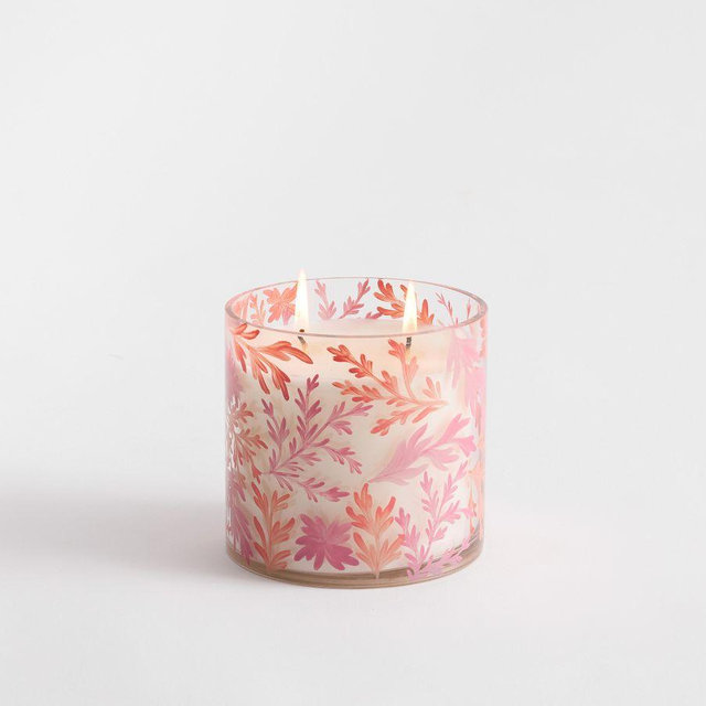 Hand Painted Homescent Candle – Pink Coral – Small