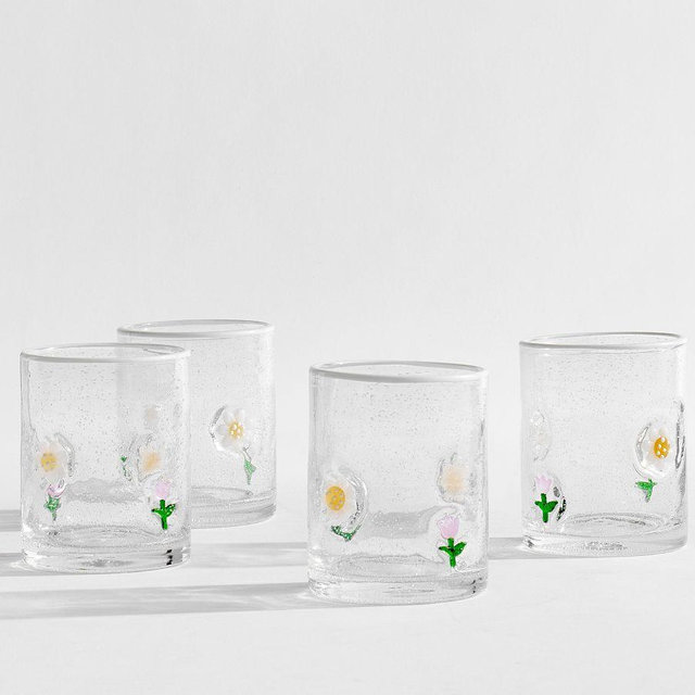 Spring Flowers Icon Tumblers, Set of 4 - Multi