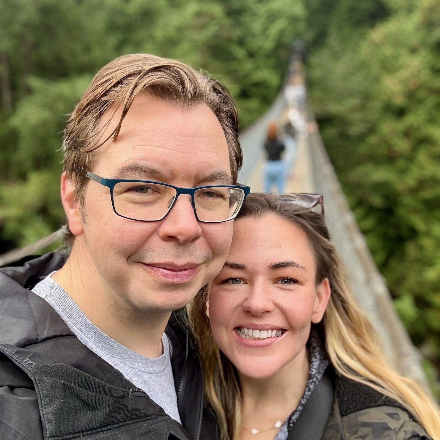On Capilano Suspension Bridge in Vancouver
