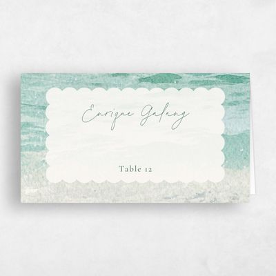 Blue Destination Wedding Place Card - Luve