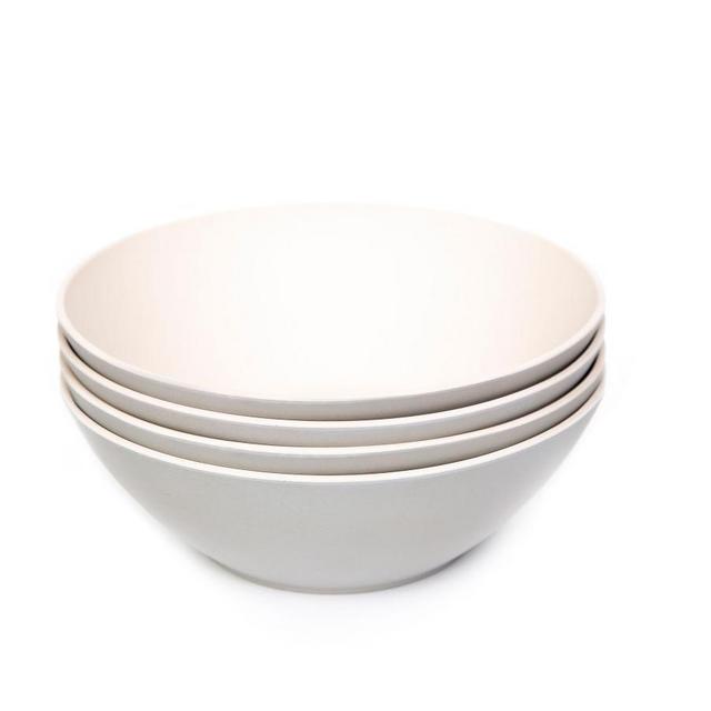 Bamboo Pasta Bowl, Set of 4 - Gray