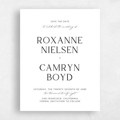 White Standard Wedding Save the Date - Altair Classic