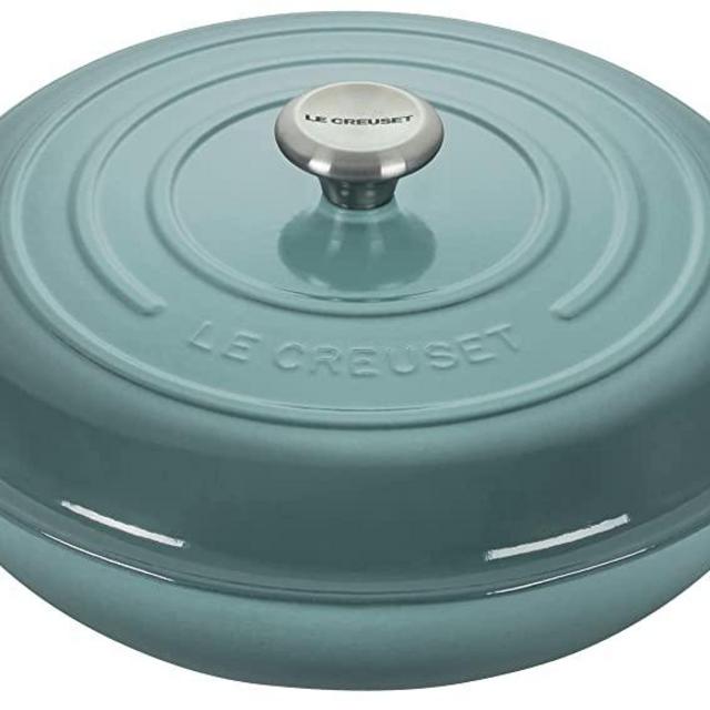 Le Creuset Enameled Cast Iron Signature Braiser with Lid, 5 Quart, Sea Salt