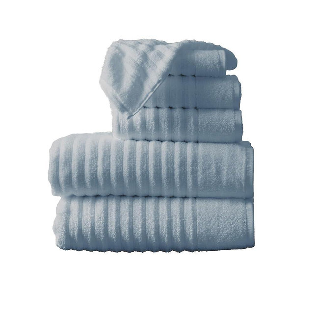 Blue Bath Towel Set - Luxury 100% Cotton 6 Piece Towel Set - 2 Bath Towels, 2 Hand Towels, 2 Washcloths - Absorbent & Quick-Dry Towel for Bathroom - Zero-Twist, Combed Cotton (Light Blue)