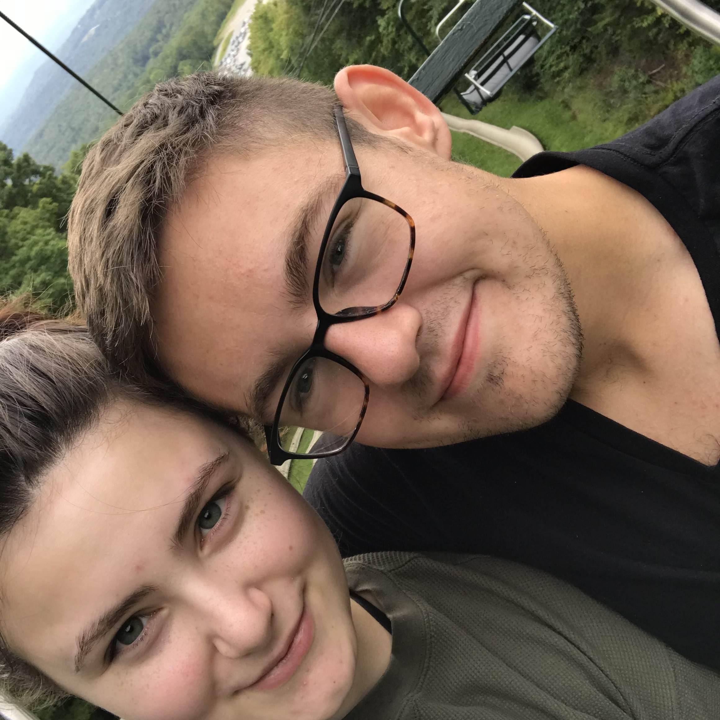 On the Vermont ski lift! (One of our favorite places)