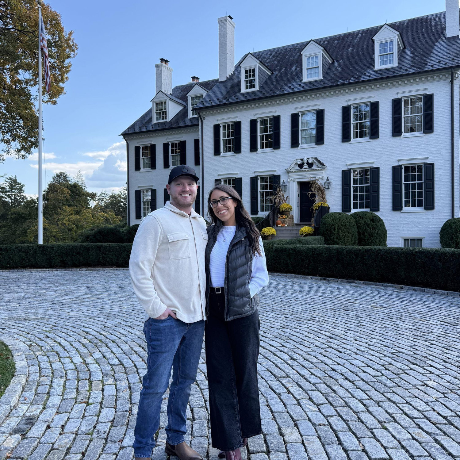 Grant visiting Malia in DC (again!) and attending her Fall Work Social for the US Dept of Health and Human Services at Hickory Hill, the childhood home of the Kennedy's in McLean, VA - October 2025