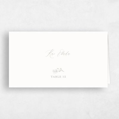 Greige, Grey Wedding Place Card - Millbrook