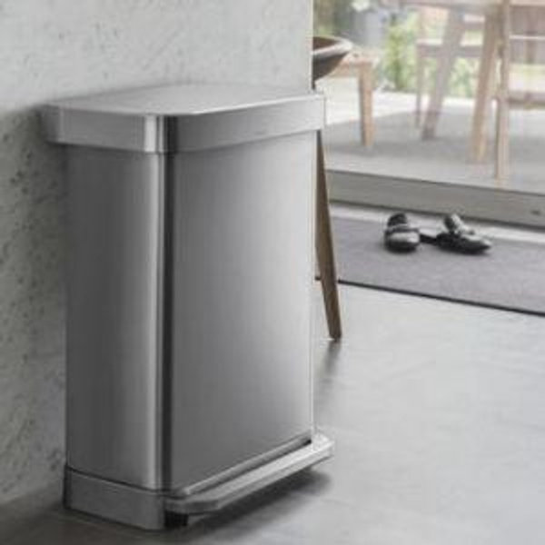 simplehuman Kitchen Step Trash Can Brushed Stainless Steel