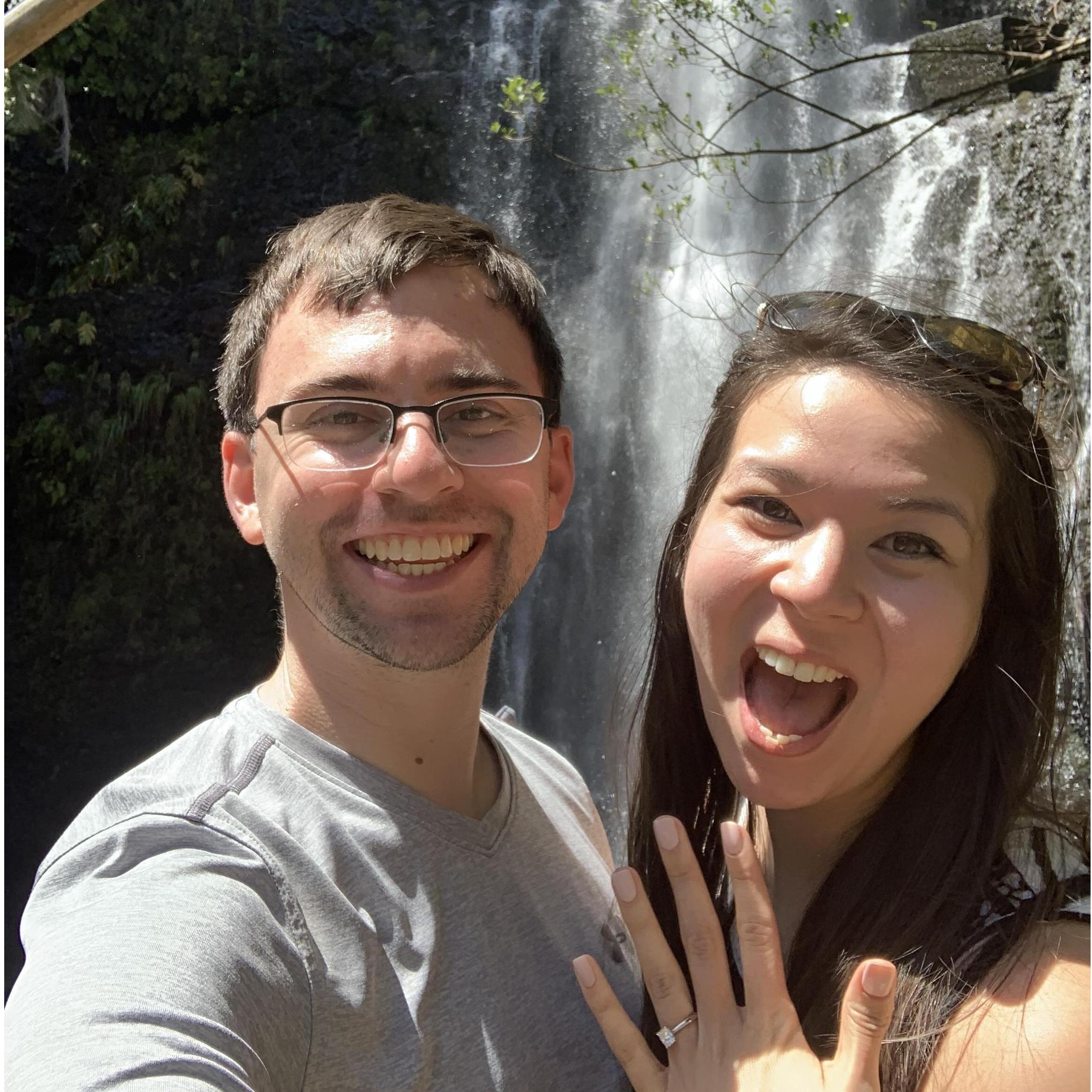 A stop on the Road to Hana by a waterfall.