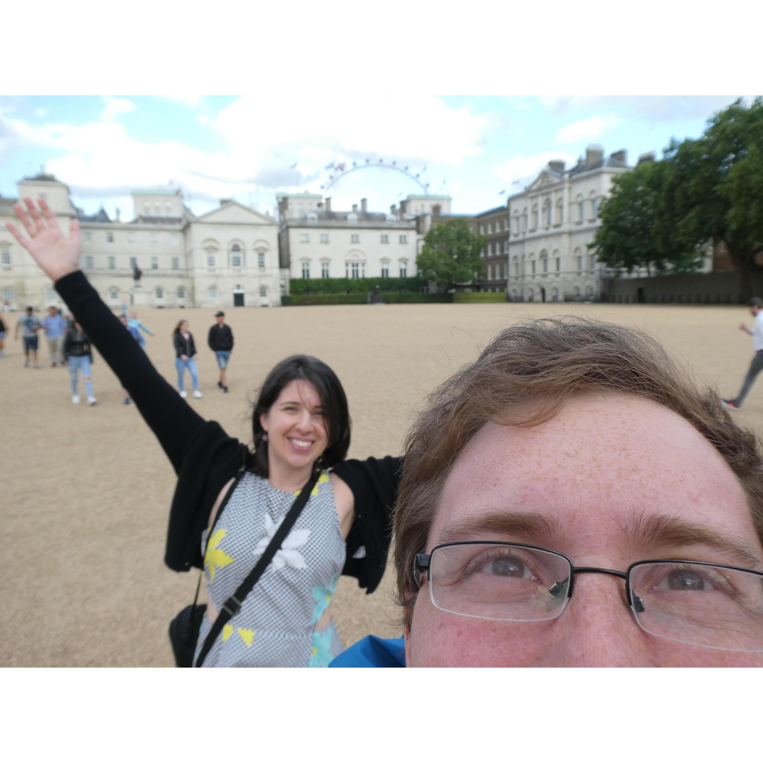 Near 10 Downing Street, July 2018. Goofs in London.