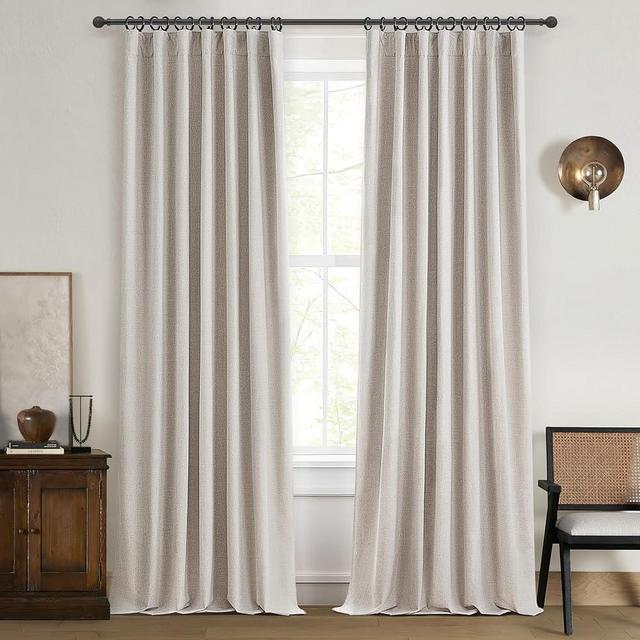 QJmydeco 100 Inch Curtains Complete Blackout Curtains for Bedroom 2 Panels Set, Large Window Custom Length 100 Inches Long Neutral Cream Colored Thermal Drapes for Sliding Glass Doors (W50"xL100 2Pcs)