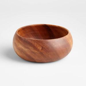 Tondo 8.5" Acacia Wood Salad Serving Bowl + Reviews | Crate & Barrel
