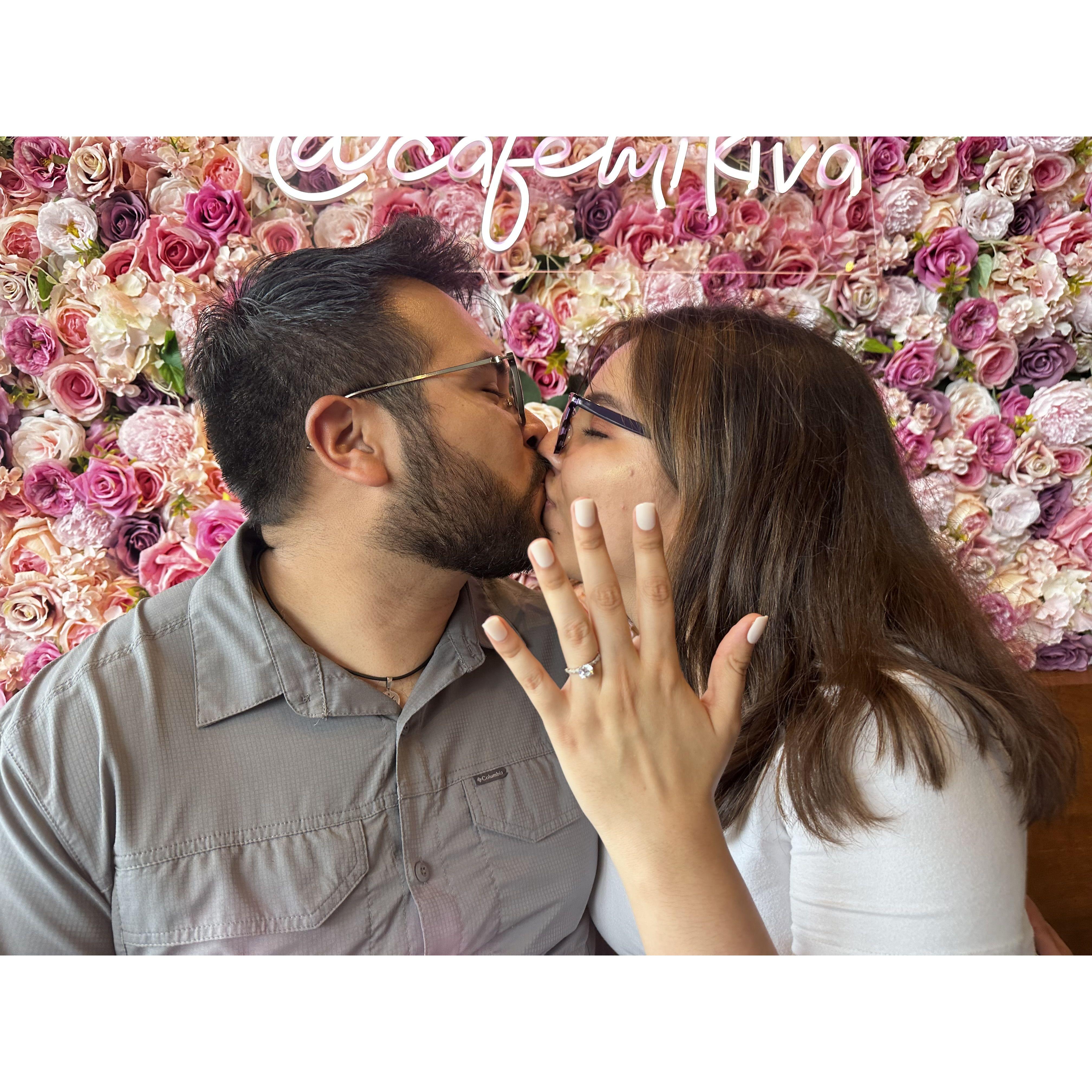 Getting ice cream after getting engaged