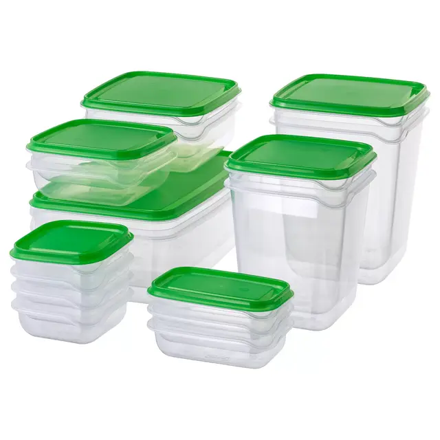IKEA Food container, set of 17, clear/green
