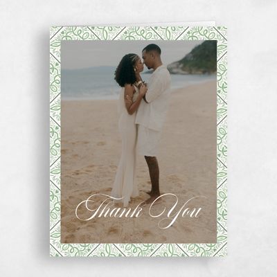 Celadon Green Wedding Thank You - Como Photo