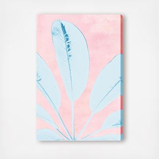 Long Leafy Blue Canvas Art