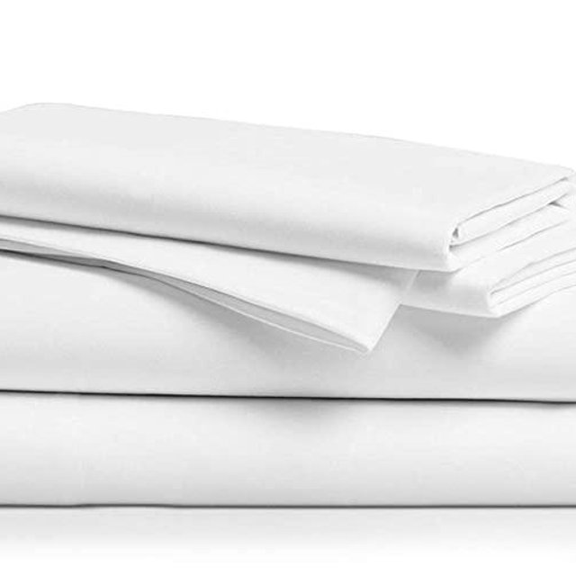600-Thread-Count 100% Egyptian Cotton Sheets White King Size, 4-Piece Extra Long-Staple Combed Cotton Best-Bedding Sheet Set for Bed, Breathable, Fits Mattress 16'' Deep Pocket