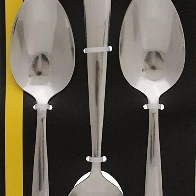 Oneida Nocha Everyday Flatware Serving Spoons, Set of 3 18/0 Stainless Steel, Silverware Set