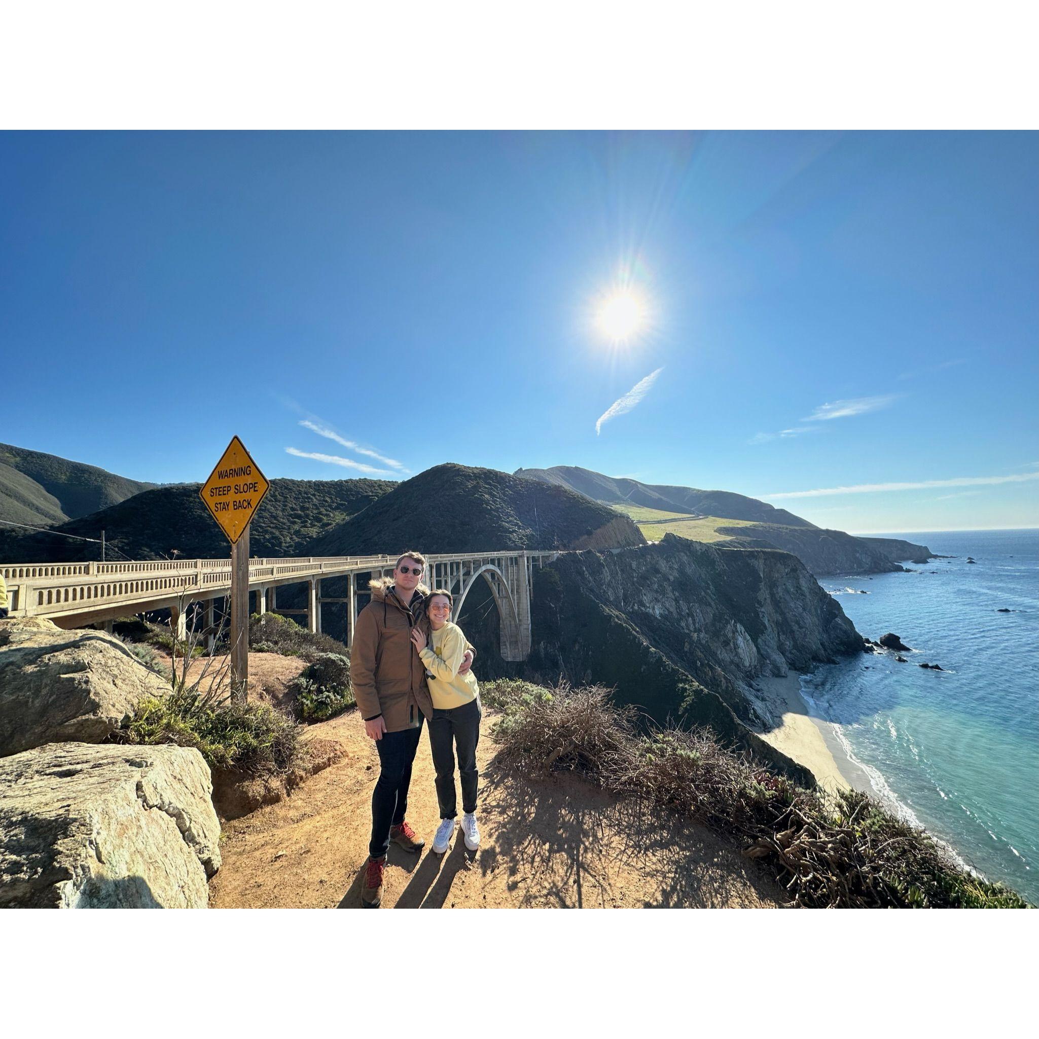 Victoria & Leo in front of Bixby Creek Bridge in Big Sur, CA.