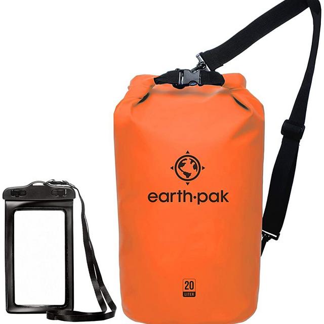 Earth Pak -Waterproof Dry Bag - Roll Top Dry Compression Sack Keeps Gear Dry for Kayaking, Beach, Rafting, Boating, Hiking, Camping and Fishing with Waterproof Phone Case