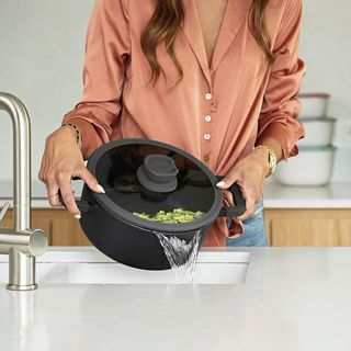 Leo Stone+ Nonstick Ceramic Stockpot with Glass Lid