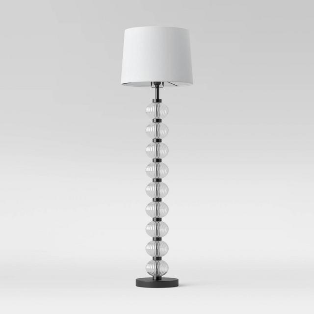 Stacked Ribbed Glass Floor Lamp (Includes LED Light Bulb)Clear - Threshold™