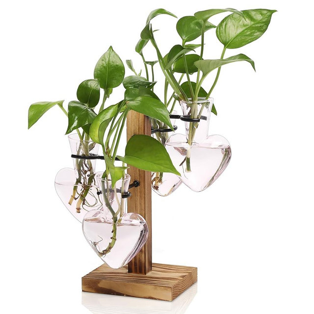 Plants Propagation Stations Plant Terrarium Kit Glass Planters for Indoor Plants House Plant Accessories Gift for Women - 4 Love Bulb Vase