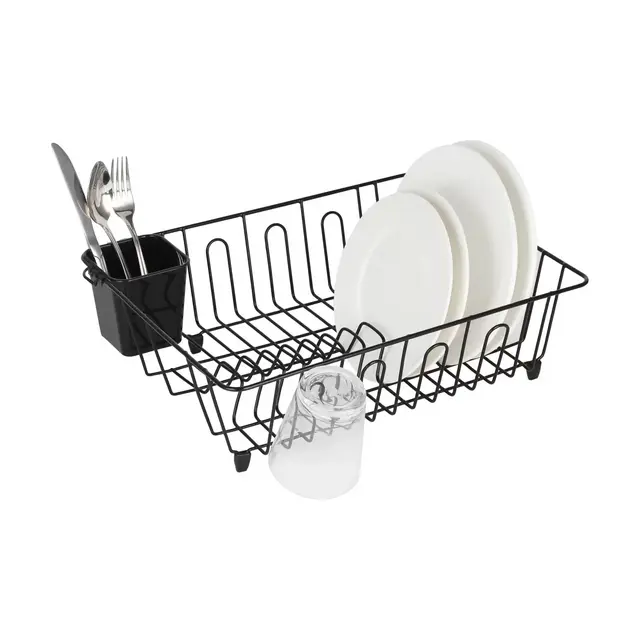 Simply Essential™ Large Drainer Dish Rack in Black