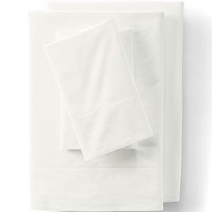 300 Thread Count Cotton Percale Bed Sheet Set, Ivory, Queen