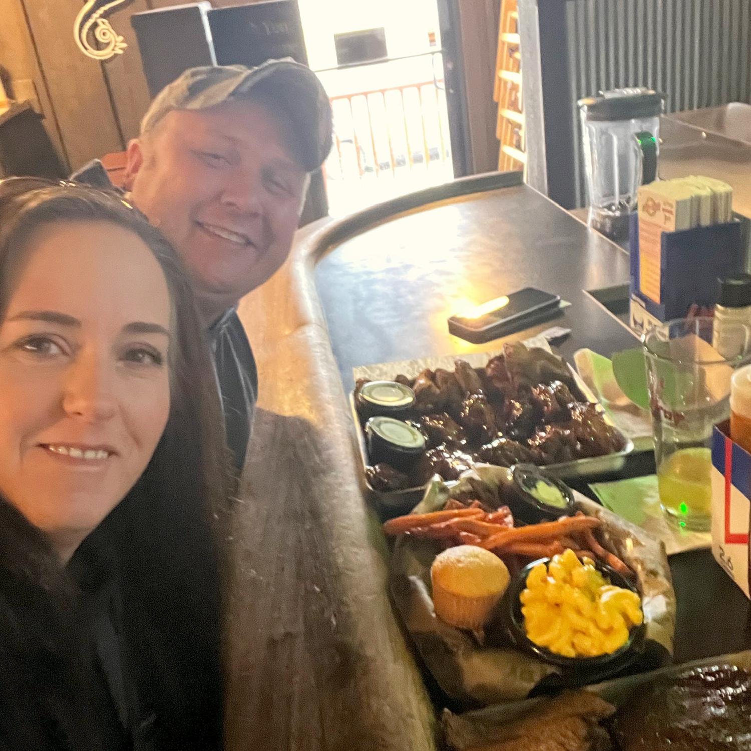 Enjoying dinner together
