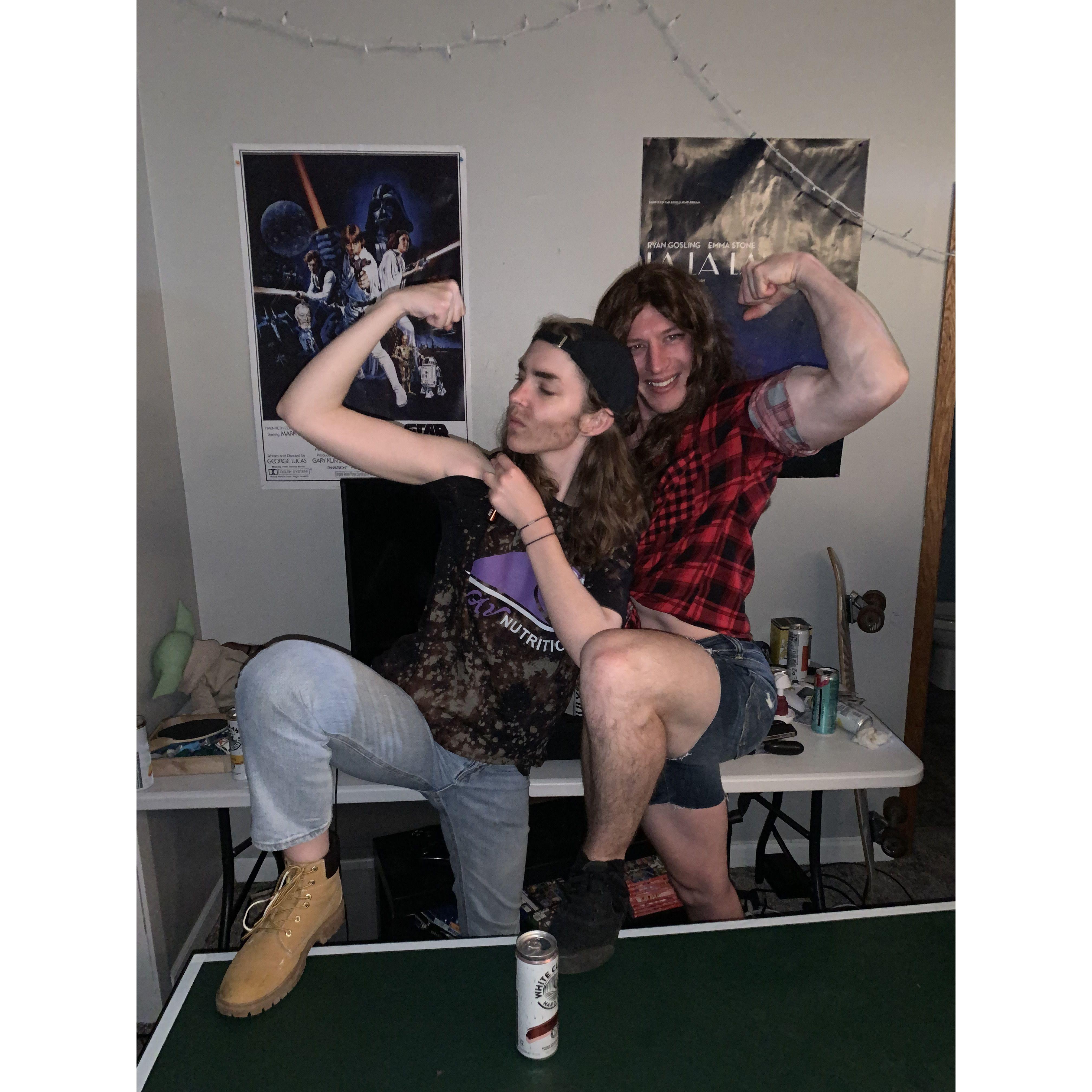 Our first Halloween, turns out wearing a wig dose wonders for your complexion.