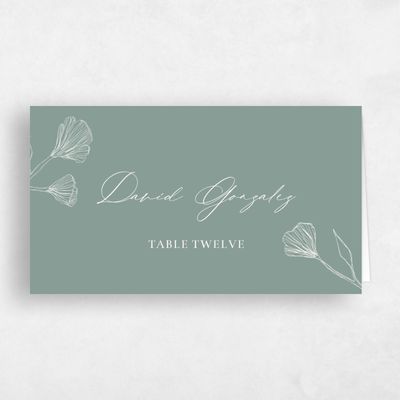 Rich Sage, Green Wedding Place Card - Ingrid