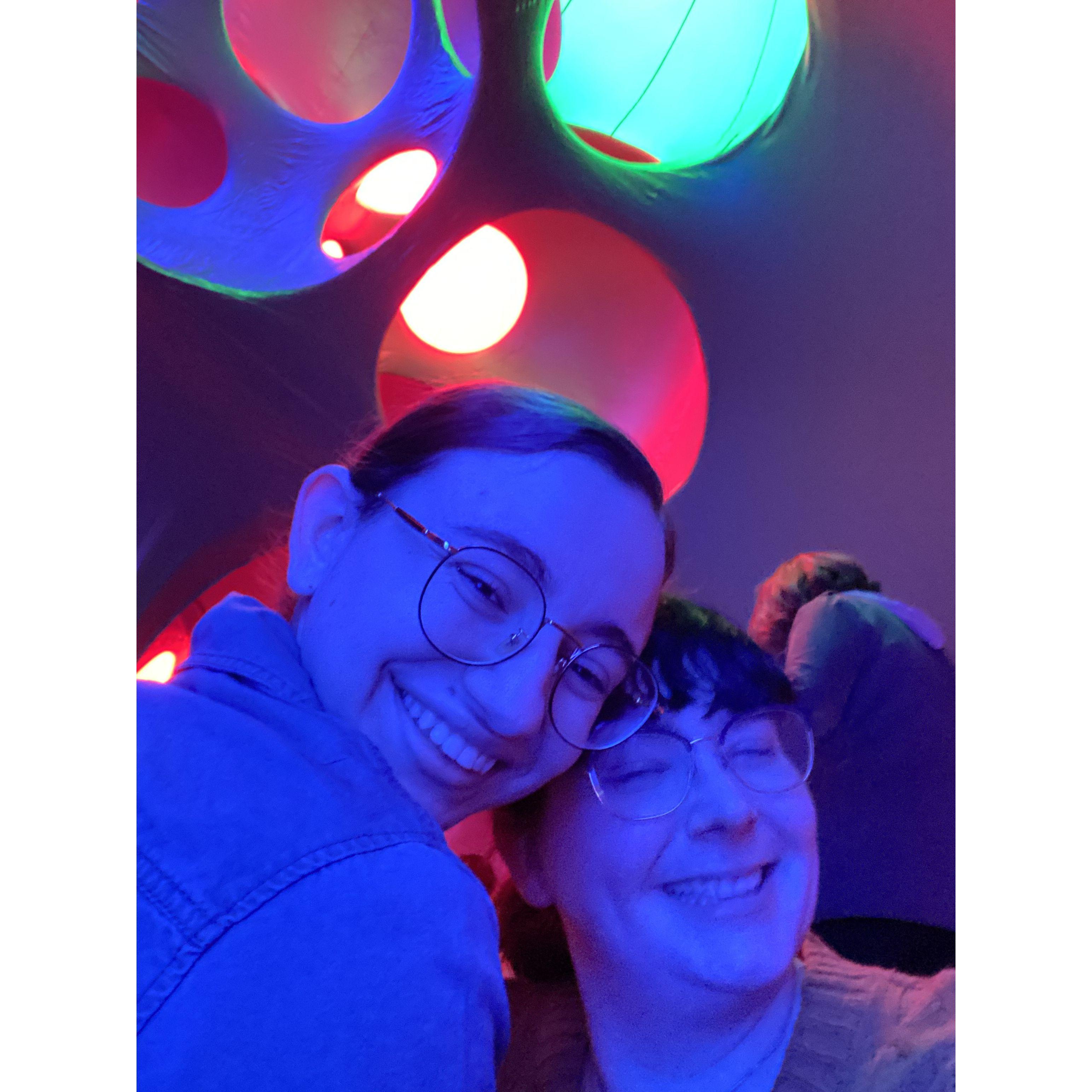 One of our first dates! Inside this weird inflatable are thing