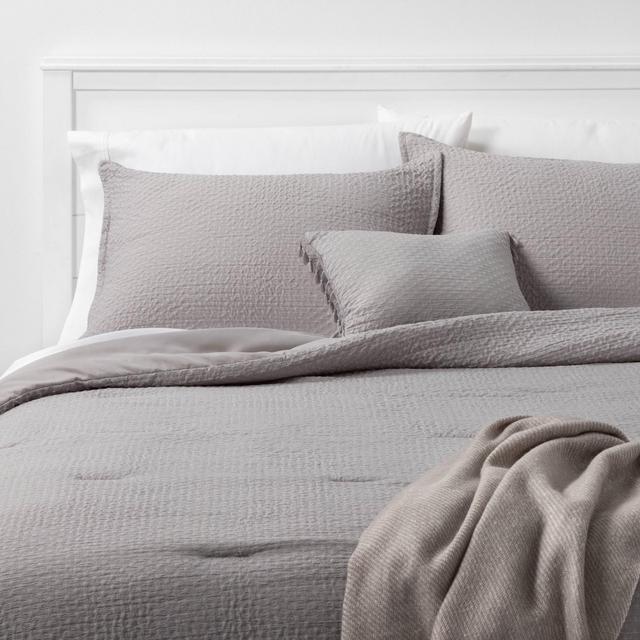 Full/Queen 5pc Hollins Solid Comforter Set Gray - Threshold™