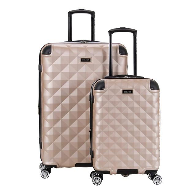 Kenneth Cole Reaction Diamond Tower Luggage Collection Lightweight Hardside Expandable 8-Wheel Spinner Travel Suitcase, Rose Champagne, 2-Piece Set (20" & 28")