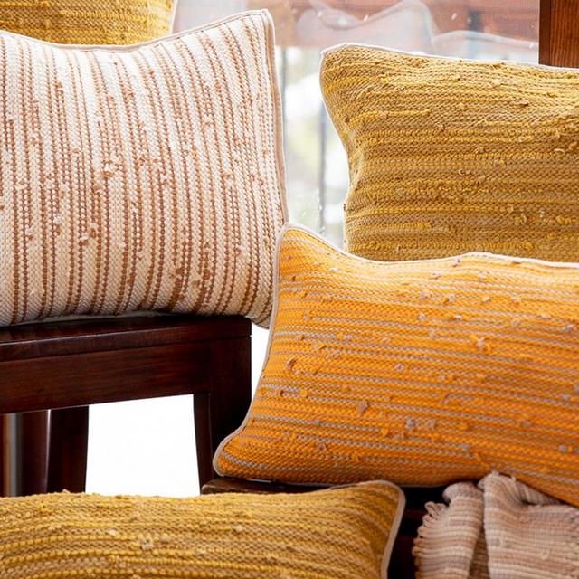 handwoven cushion covers - golden hues