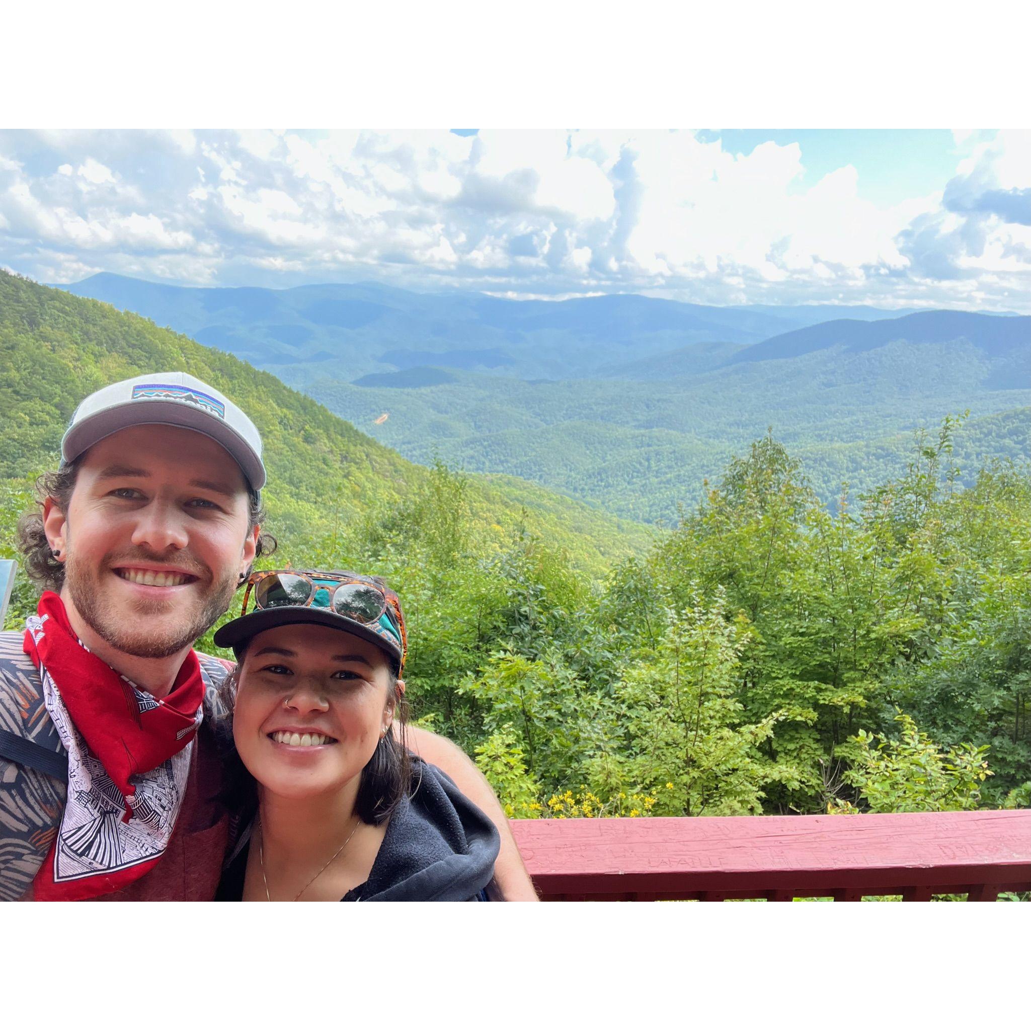 Before we got absolutely drenched on a hike in north Georgia