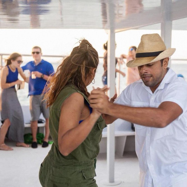 Sunset Salsa Cruise. on our honeymoon